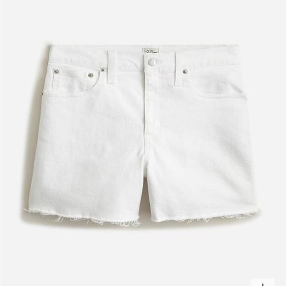 J. Crew High Rise Denim Jean Short in White Size 24 BF382 New - Picture 2 of 10